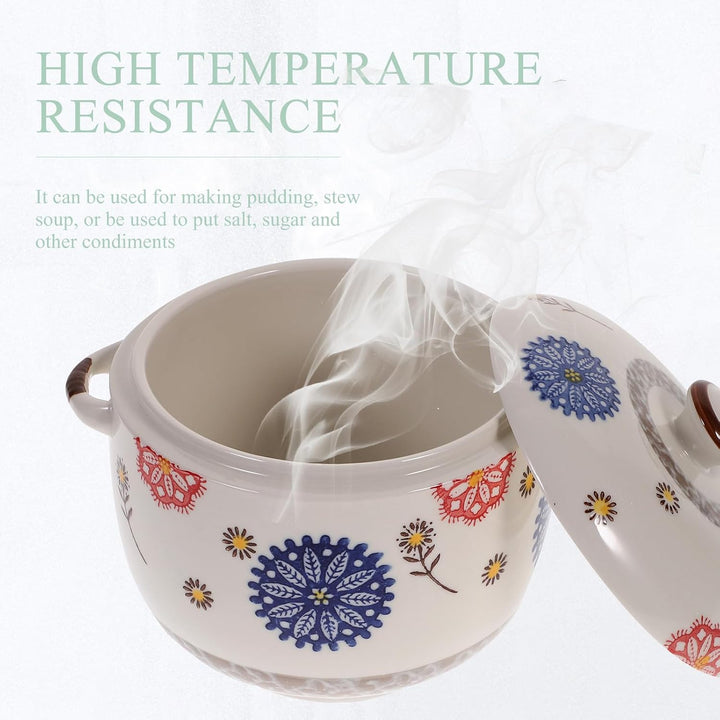 MAGICLULU Terrine 1000ml, Japanischer Stil Keramik mit Deckel | Stück Geformt, Glatte Oberfläche ohn