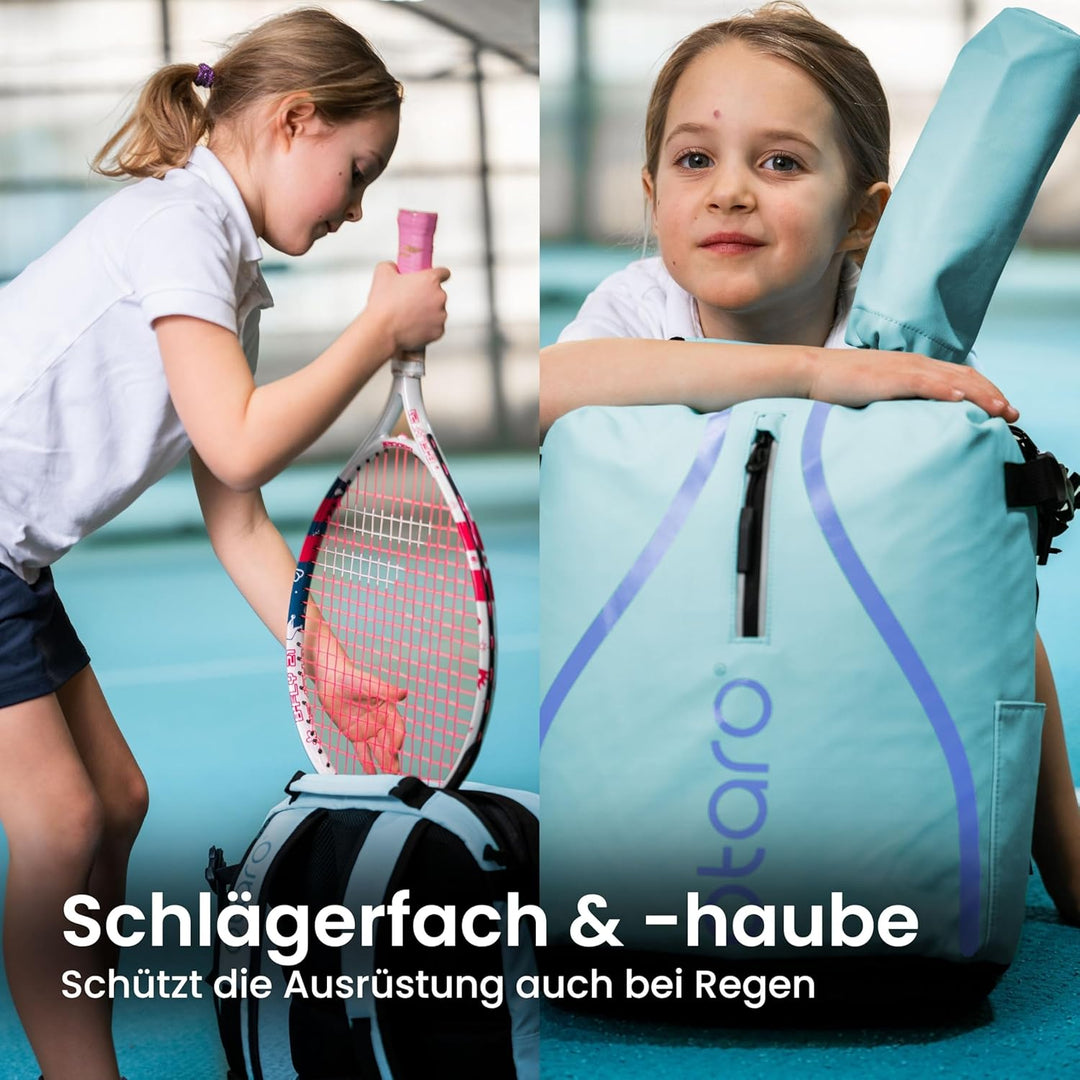 Otaro Tennisrucksack Kinder (19L) | Premium | Inkl. Separierten Schuhfach & Schlägerschutz | Deutsch