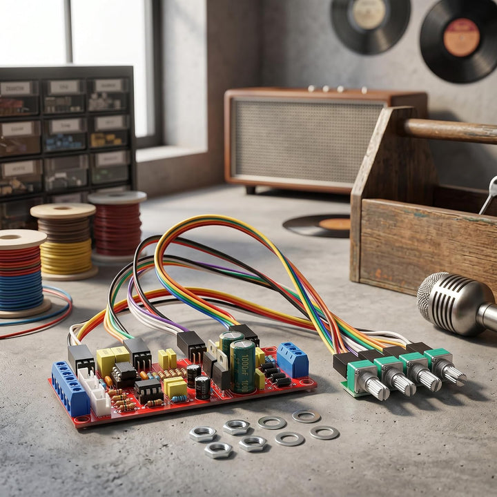 NE5532 Vorverstärkerplatine, Zwei 5532-Chips, M3-Montageplatine, Lautstärkeregelungsplatine, Leistun