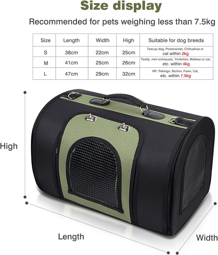 PETCUTE Transporttasche Katze,Faltbare Hundetragetasche Katzentragetasche mit Weicher Matratze,Atmun