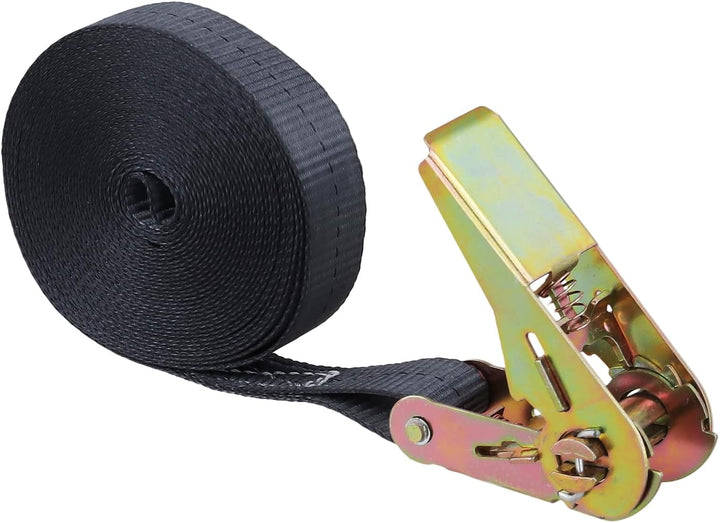 6 Stück 6m Spanngurte mit Ratsche Schwarz, 25mm breite Zurrgurte Ratschengurt, Befestigungsgurt mit