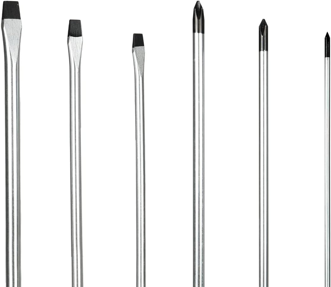 WALTER Schraubendreher Set extra lang 6-tlg., Geschenk für Männer und Heimwerker, magnetische Spitze