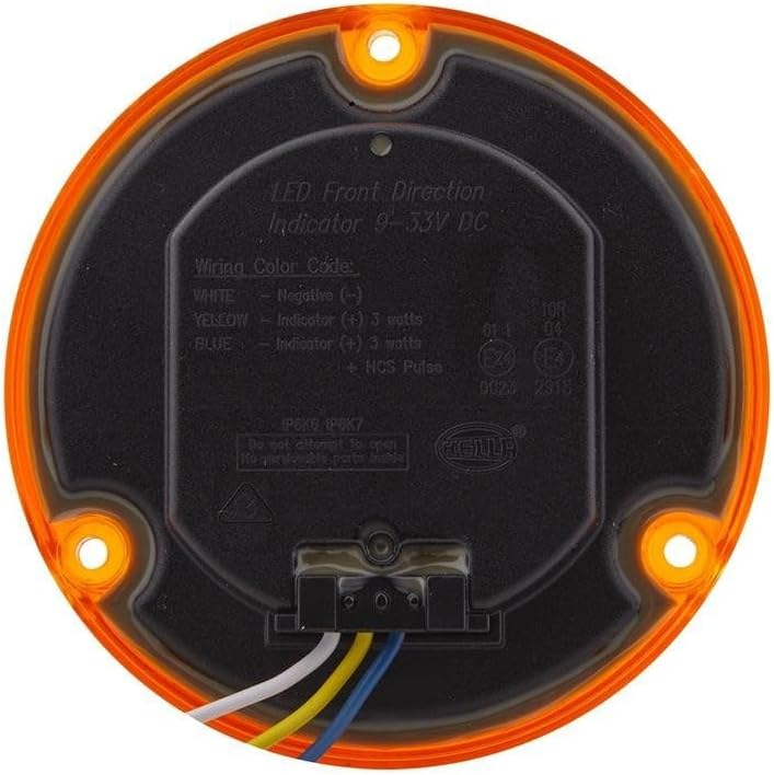 HELLA - Blinkleuchte - LED - 12/24V - Einbau/geschraubt - Lichtscheibenfarbe: gelb - Kabel: 200mm -