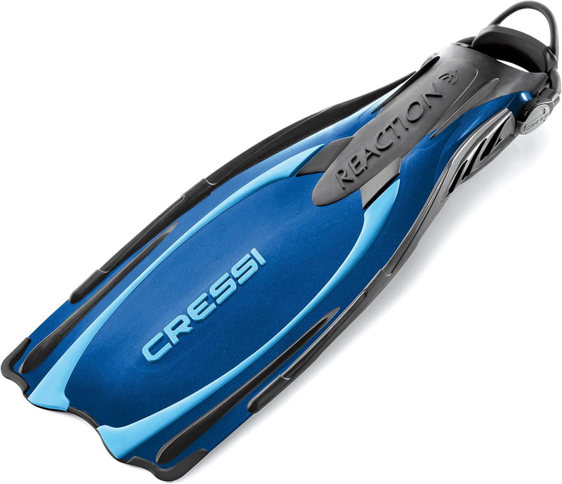 Cressi Reaction EBS Fins - Hochleistungstauchflossen mit EBS Strap XS/S (36/39) Blau/Hellblau, XS/S