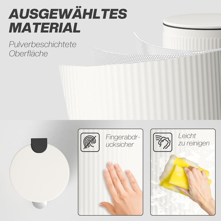 HOMCOM Mülleimer 30 L Treteimer mit Softclose-Deckel und Pedal, Abfallsammler mit abnehmbarem Innene
