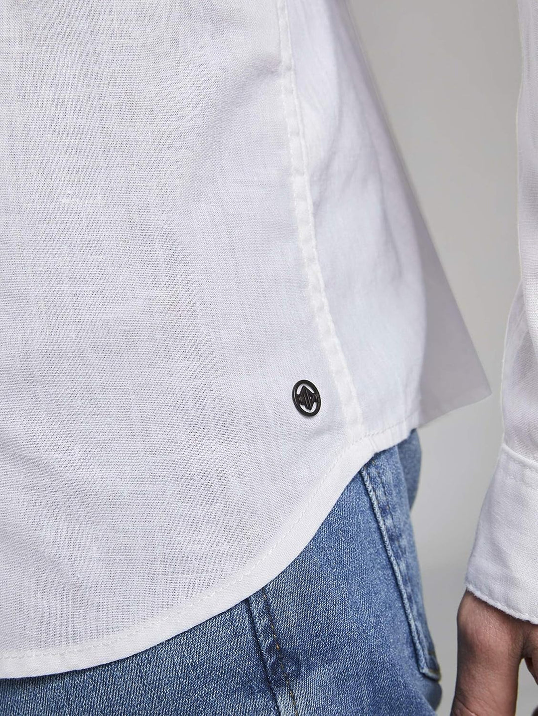 TOM TAILOR Denim Herren Hemd Longsleeve Cotton Linen Shirt weiss M