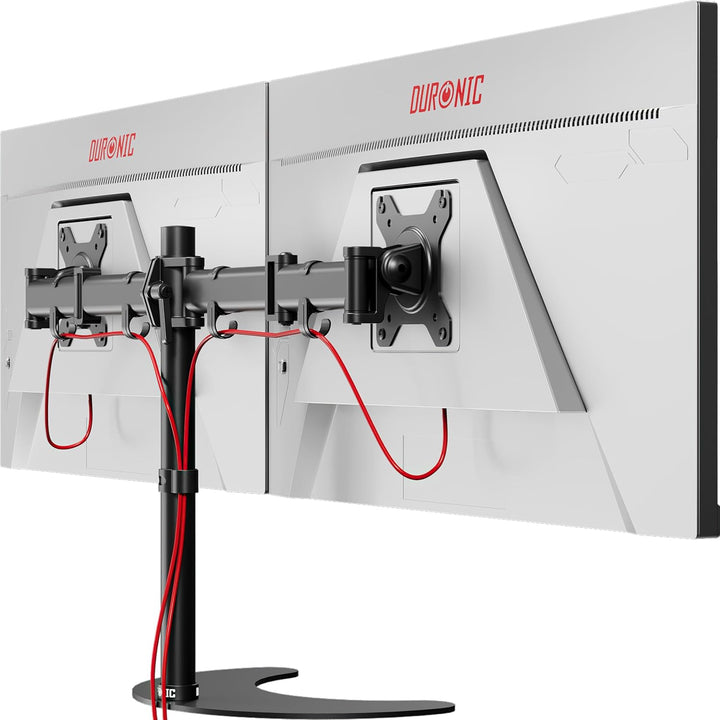 Duronic DM25D2 Monitor-Halterung 2 Monitore für 13-27 Zoll Flach & Curved Bildschirm-Halterung 8kg,