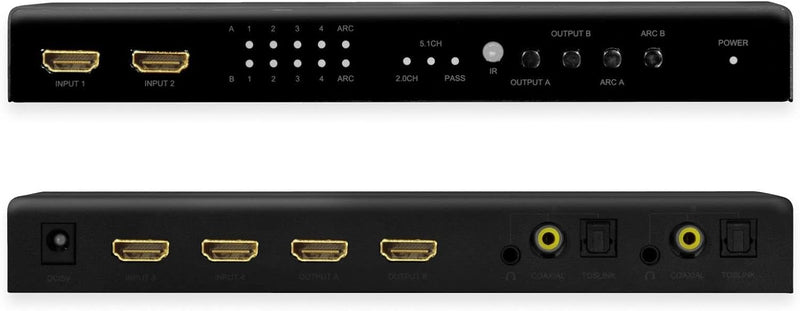 LogiLink HD0049 - HDMI-Matrix-Switch, 4x2-Port, 4K/60 Hz, Scaler