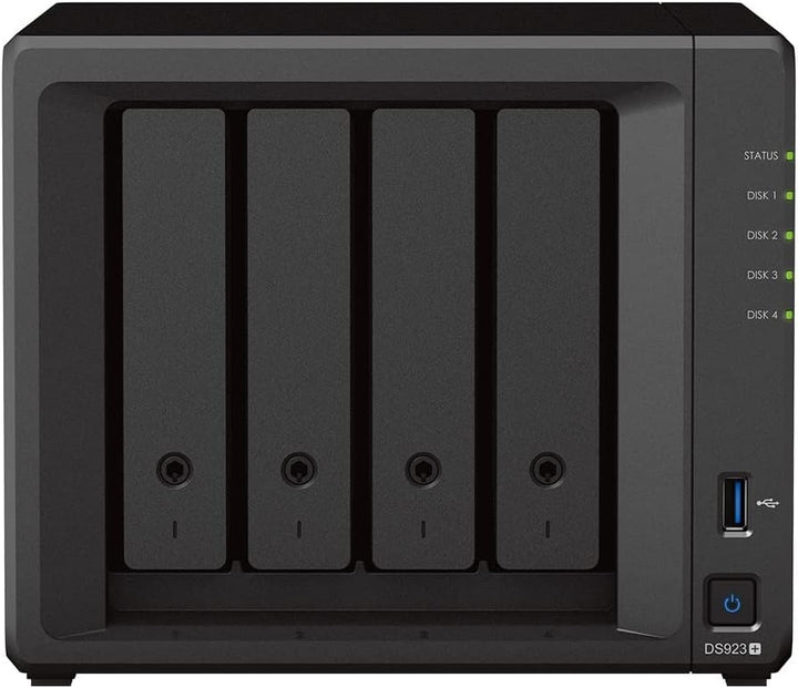 Synology DS923+ 4-Bay Diskstation NAS (AMD Ryzen™ 4 Threads R1600 Dual-Core 4GB Ram 2xRJ-45 1GbE LAN