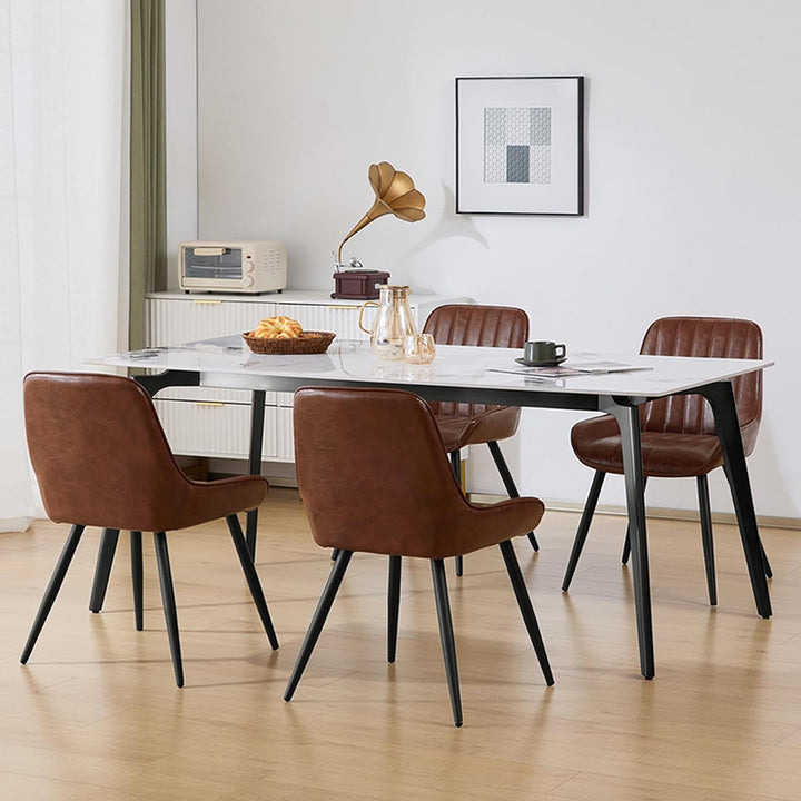 Lestarain 2 Stücke Esszimmerstühle, Retro Küchenstuhl Polsterstuhl Wohnzimmerstuhl Sitzfläche Aus PU