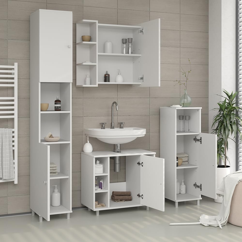 Vicco Bad Spiegelschrank Fynn, Weiss, 62 x 64 cm Weiss 62 x 64 cm, Weiss 62 x 64 cm