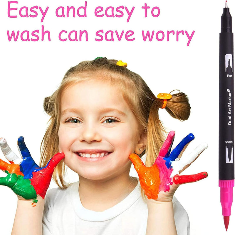 Laconile Marker & Filzstifte 120 Colours Pinselstifte,Dual Tip Brush Pen set Handlettering Stifte Fi