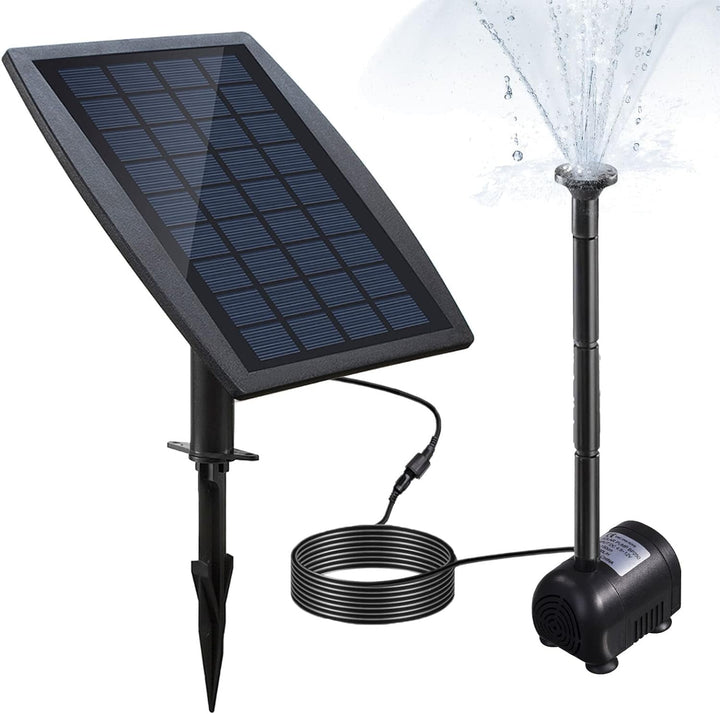 Decdeal Bürstenlose Solar Teichpumpe Solar-Brunnen Wasserpumpe mit Solarpanel 9V 2.5W 200L / H Typ 4