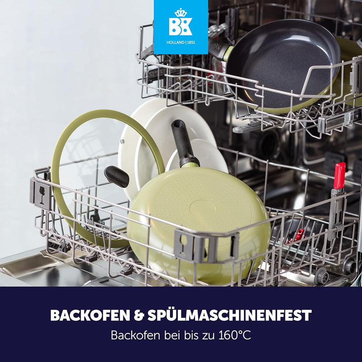 BK Enjoy Keramik-Wokpfanne mit Deckel Ø 28 cm/4,2 l, PFAS-frei, Induktionsgeeignet, Ofenfest bis 160