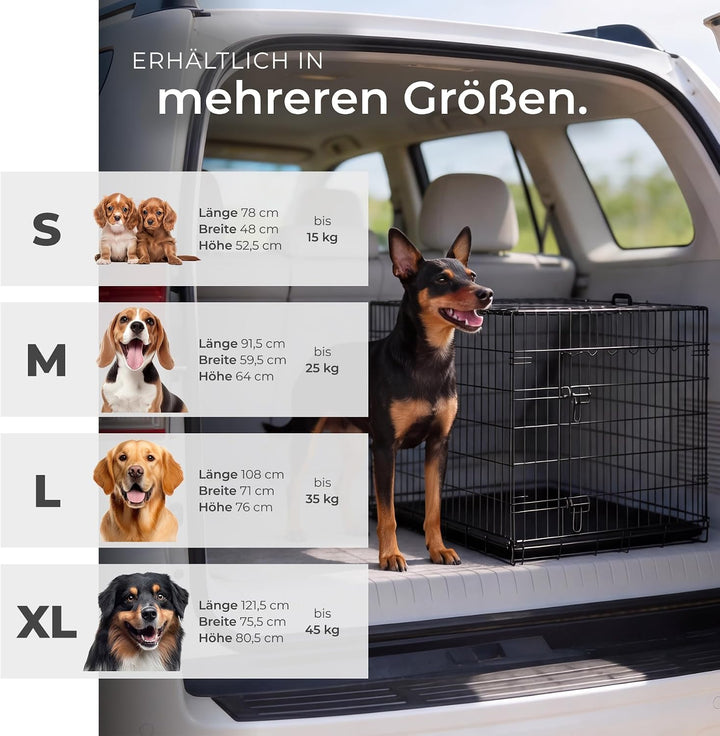tectake® Hundekäfig, Hundegitter Box, Dog Kennel, Hundebox faltbar, Transportbox stabil, für Hunde u