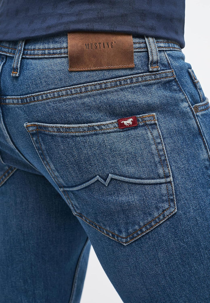 MUSTANG Herren Jeans Hose Style Oregon Tapered 38W / 32L Mittelblau, 38W / 32L Mittelblau