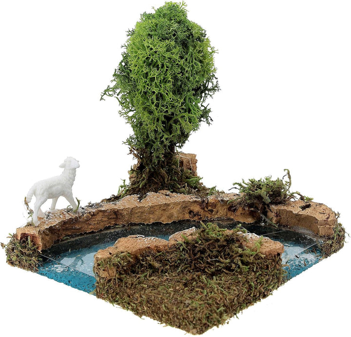 Holyart Flussbiegung mit Baum und Schaf: Krippenszene