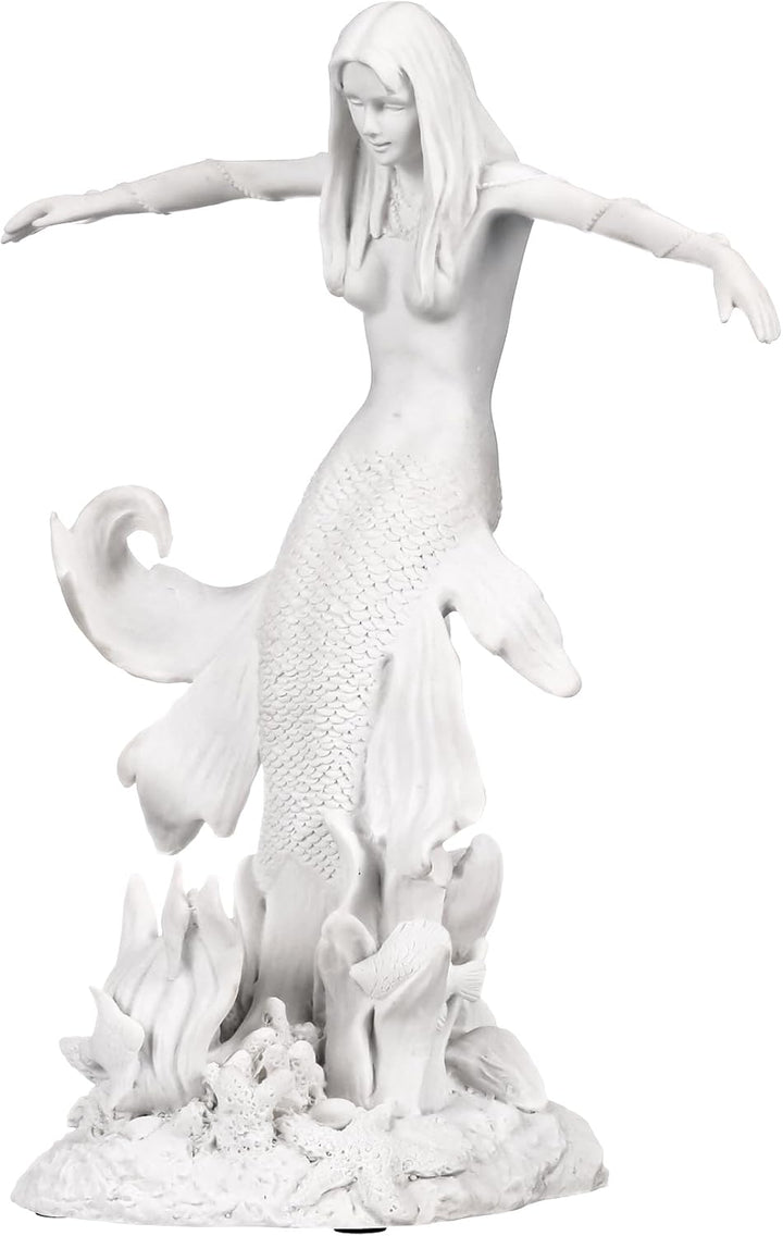 Design Toscano Königin des Ozeans, die Meerjungfrau: Marmor-Kunstharz Statue