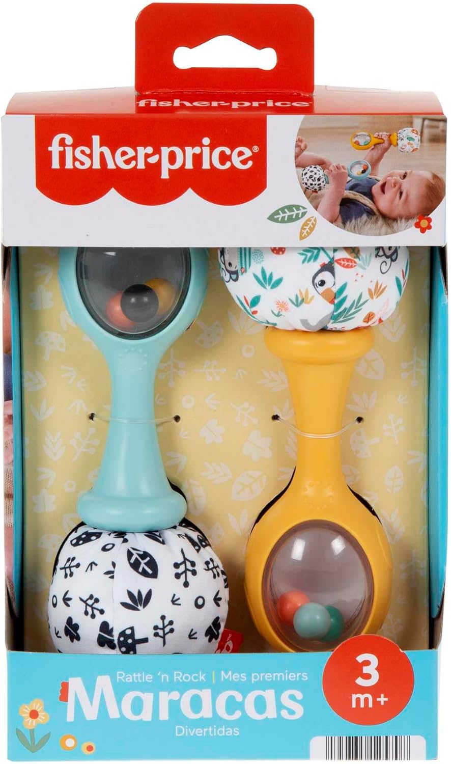 Fisher-Price Babys Rumba-Rasseln, Rasseln für Babys sensorische Spielzeuge für Neugeborene Babys ab