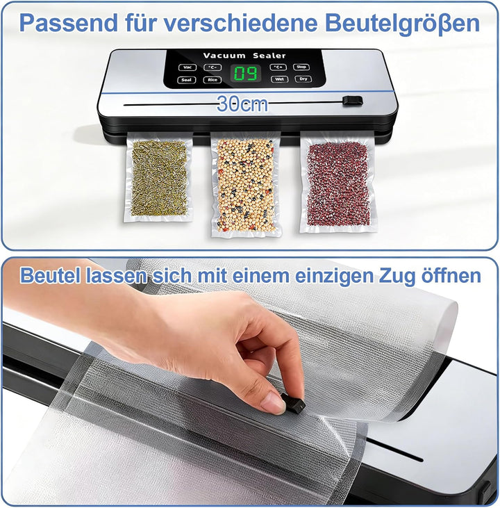 6 in 1 Vakuumiergerät für Lebensmittel, automatische Trocken- und Feuchtlebensmittel, Vakuumiergerät