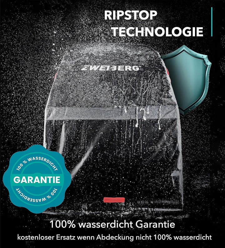 ZWEIBERG® Faltgarage für Fahrradanhänger Universelle Robuste und wasserdichte Abdeckung Regenschutz