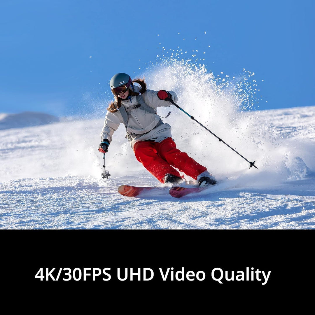 Dragon Touch Action Cam, 4K30FPS 20MP Unterwasserkamera WiFi 170 ° Weitwinkel mit 2 Zoll Ultra HD Sc