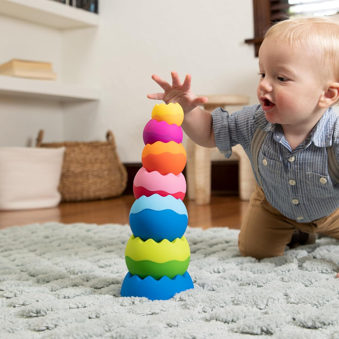 Fat Brain Tobbles Neo, Fat Brain Toys, Stacking Toys for Toddlers, Stacking Toy with Colours, Soft S