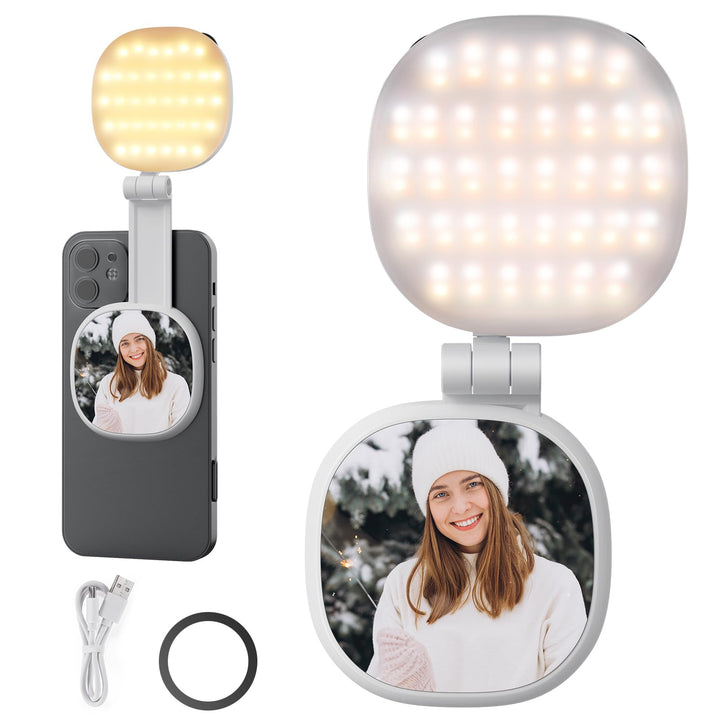 NEEWER Basics Magnetisches Selfie Licht kompatibel mit MagSafe iPhone, 2W zweifarbiges kleines LED T