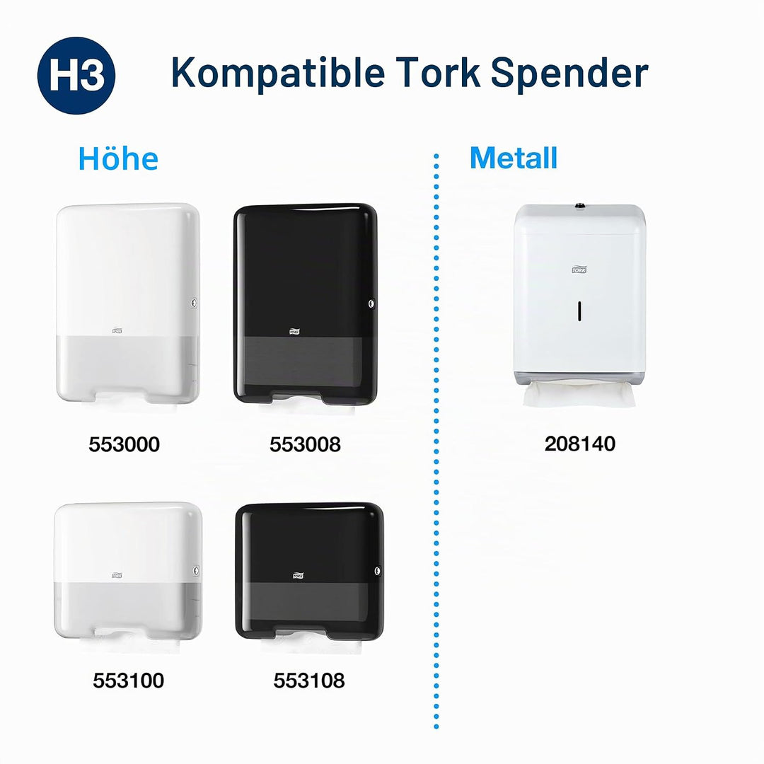 Tork grüne Zickzack Papierhandtücher Universal 290135 - H3 Falthandtücher für Papierhandtuchspender