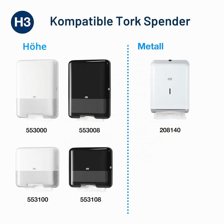 Tork grüne Zickzack Papierhandtücher Universal 290135 - H3 Falthandtücher für Papierhandtuchspender