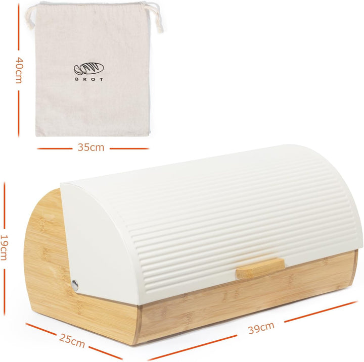 Brotkasten Metall Holz, Brotbox Schwarz, Brot Aufbewahrungsbox gross, Brotkorb mit Deckel, Bread Box