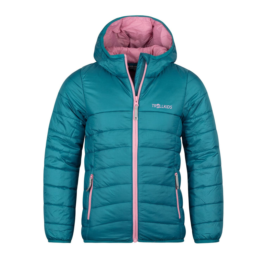 Trollkids Kids Eikefjord Jacket Teal/Mauve 176, Teal/Mauve 176