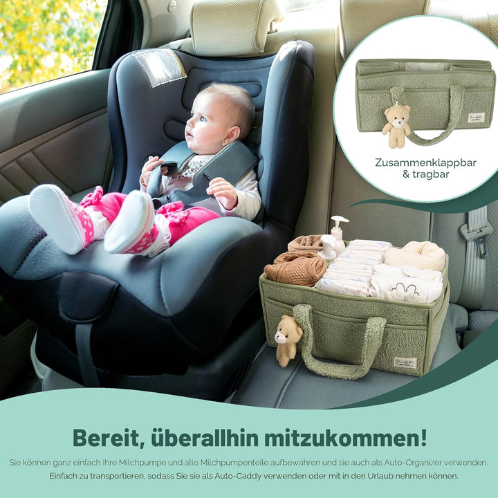 PeraBella Baby-Windel-Caddy Organizer für Wickeltisch, Baby-Aufbewahrungskorb für Windeln und Feucht