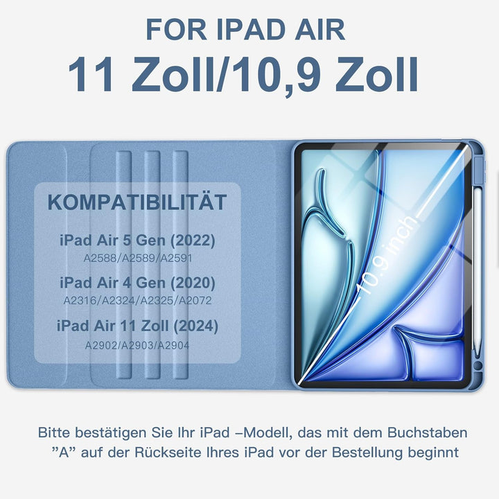 Vobafe Hülle mit Tastatur für iPad Air 11 Zoll M4 2026/M3 2025/M2 2024, iPad Air 5 4 2022 2020 10,9"