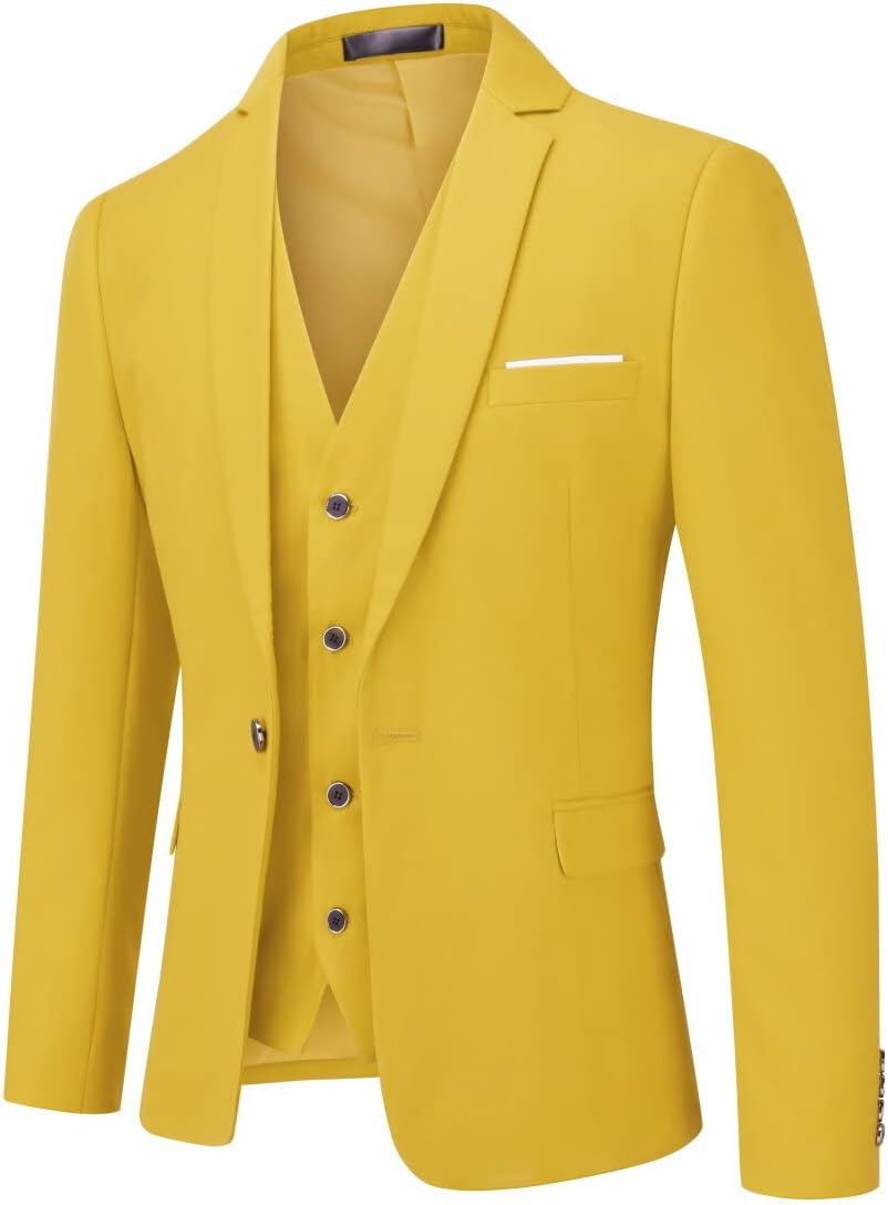 Allthemen Anzug Herren Slim Fit 3 Teilig Anzüge Modern Herrenanzug 3-Teilig Sakko Hose Weste für Bus