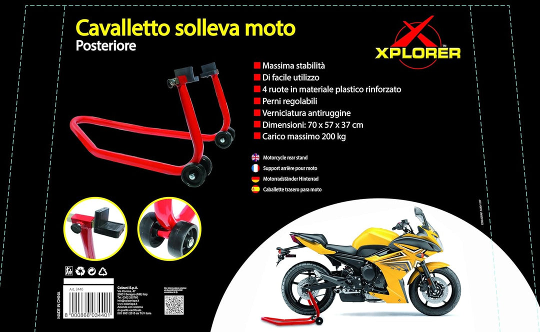 Xplorer Stativ für Motorrad (hinten) mit Halterung, Zubehör für Motorrad/Scooter