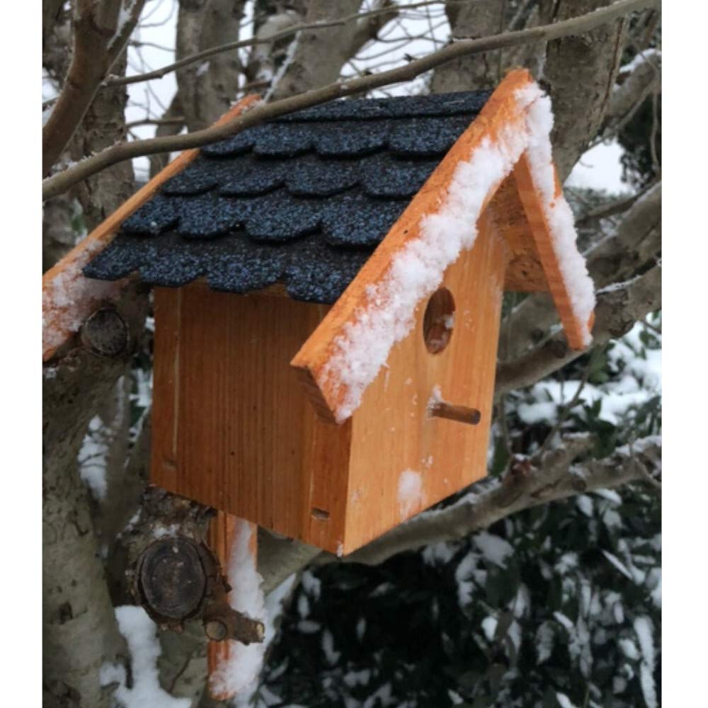 Holz Nistkasten für draussen, Nisthaus Brutstätte für kleine Singvögel Braun und verschiedenen Bitum