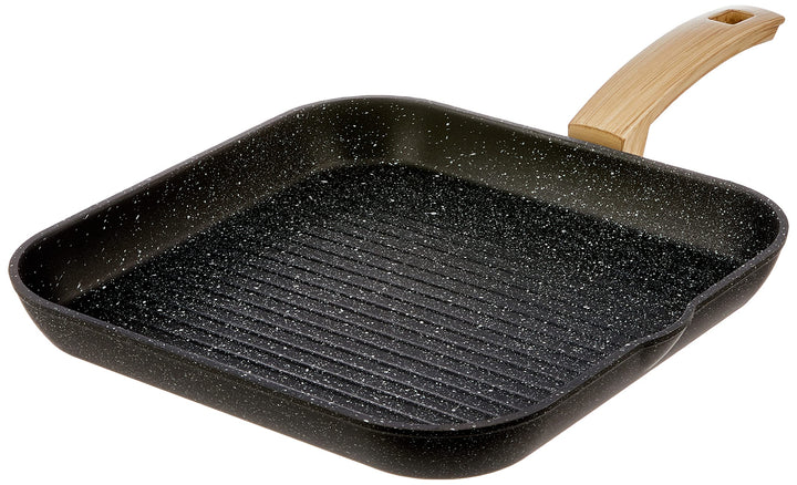 ALLUFLON Etnea Wood Edition Grillpfanne, Aluminium, schwarz, 28/28 cm