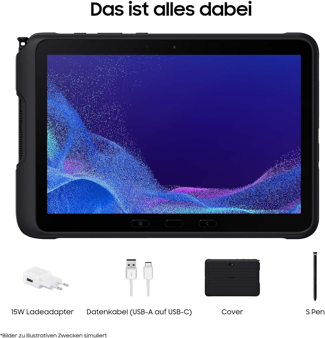 Samsung Galaxy Tab Active4 Pro 5G Enterprise Edition, robustes 10,1 Zoll Android Tablet, 128 GB, 7.6