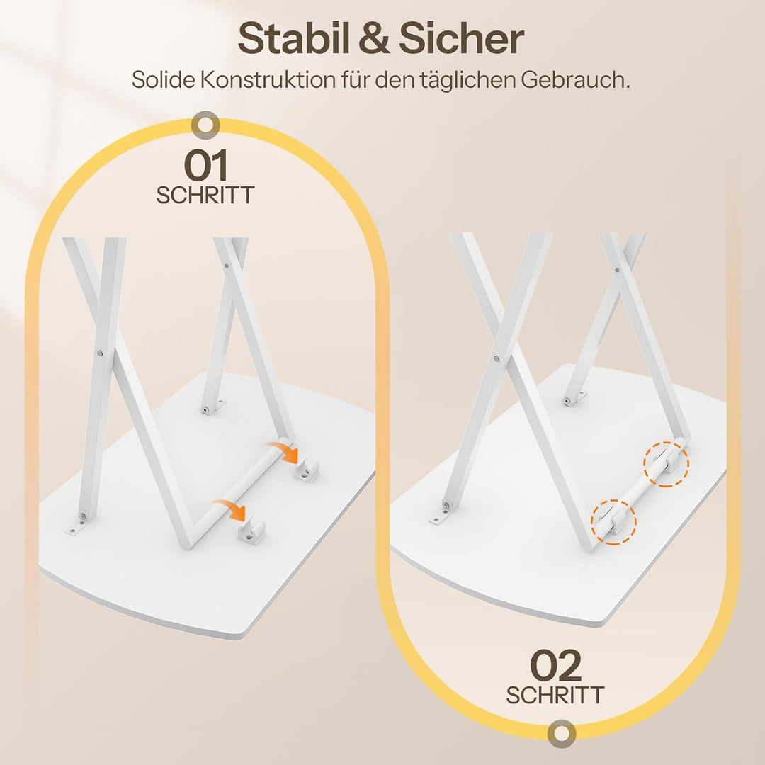 HOOBRO Beistelltisch Klappbar, Kleiner Sofatisch, Tablett Tisch, Kaffeetisch TV Tray im Industriesti