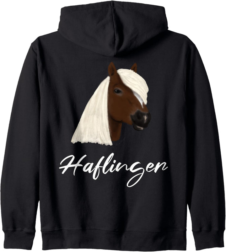 Schöne Illustration von einem Pferdekopf ein Haflinger Kapuzenjacke