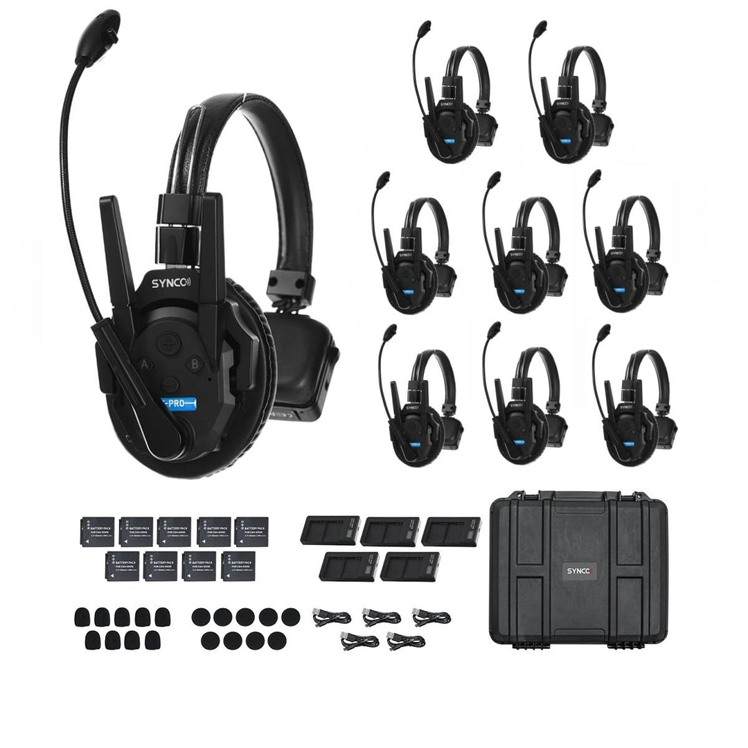SYNCO Xtalk Xpro9 Intercom-Headset-System, Kommunikations-Headset 2,4 GHz, 1640 Fuss / 500 m Reichwe