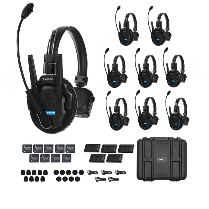 SYNCO Xtalk Xpro9 Intercom-Headset-System, Kommunikations-Headset 2,4 GHz, 1640 Fuss / 500 m Reichwe