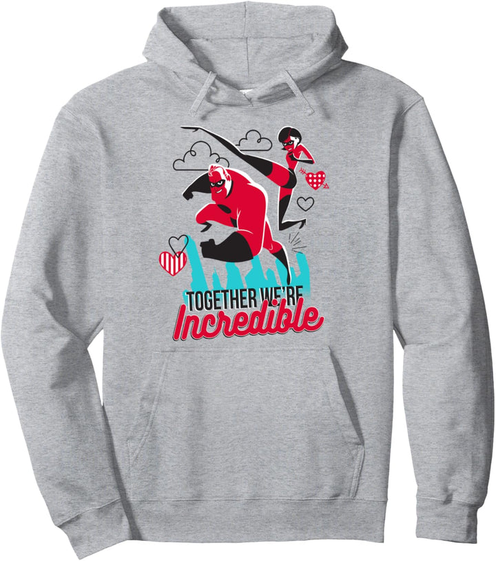 Disney Pixar Incredibles We're Incredible Couples Poster Pullover Hoodie