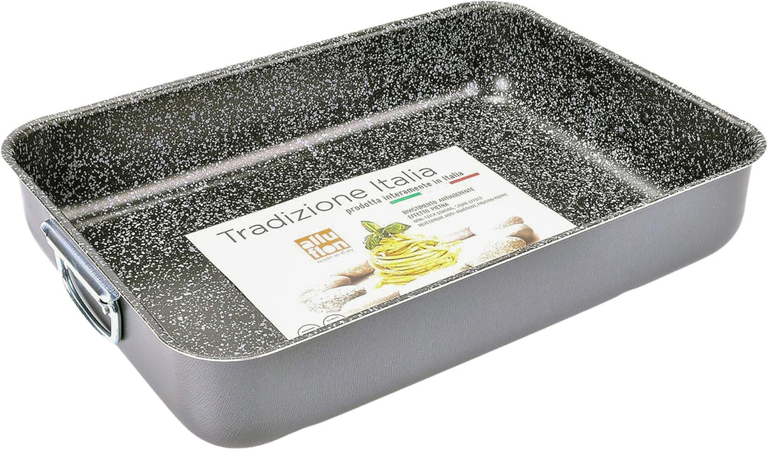 Alluflon Tradition Italien Lasagneform, Aluminium, schwarz, 35 x 25 cm Rettangolare 35x25cm, Rettang