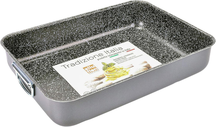 Alluflon Tradition Italien Lasagneform, Aluminium, schwarz, 35 x 25 cm Rettangolare 35x25cm, Rettang