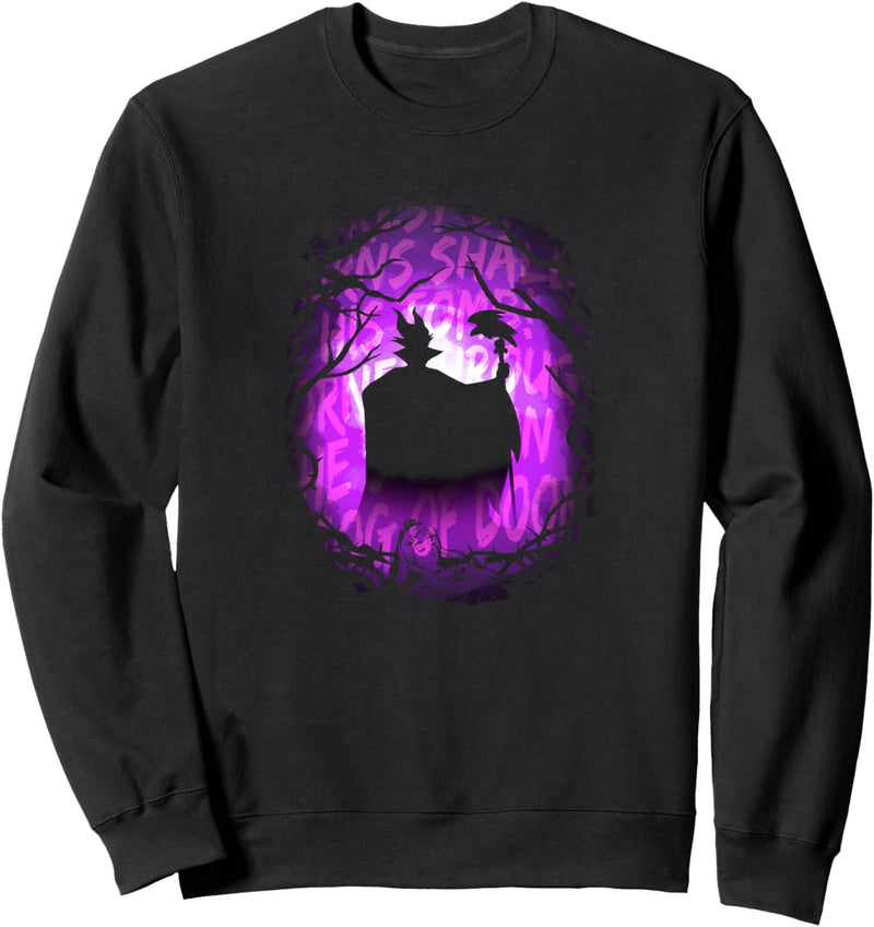 Disney Sleeping Beauty Maleficent Purple Hue Silhouette Sweatshirt