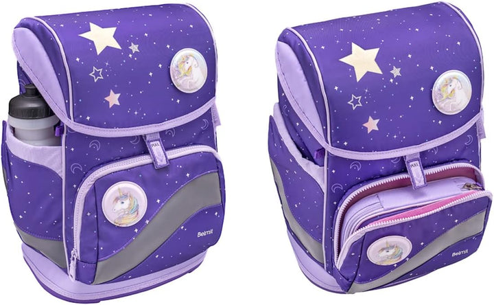 Belmil Premium Smarty Plus ergonomisches Schulranzen Set 5-teilig mit Patch Set 6 Stück, AGR, Brustg