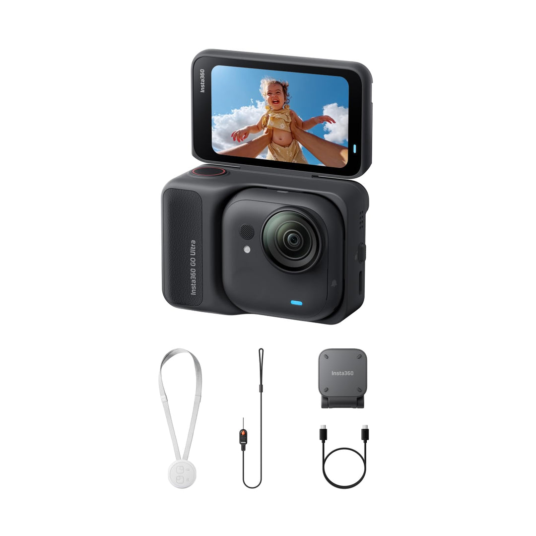Insta360 GO Ultra Nachtschwarz - freihändige 4K Mini-Cam, leicht & mobil, top bei wenig Licht, übera
