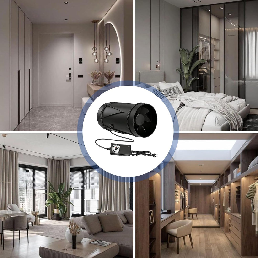 150mm Rohrventilator, 587 m³/h Rohrlüfter Regelbar Rauchabzug Ventilator für Luftzirkulation in Wint